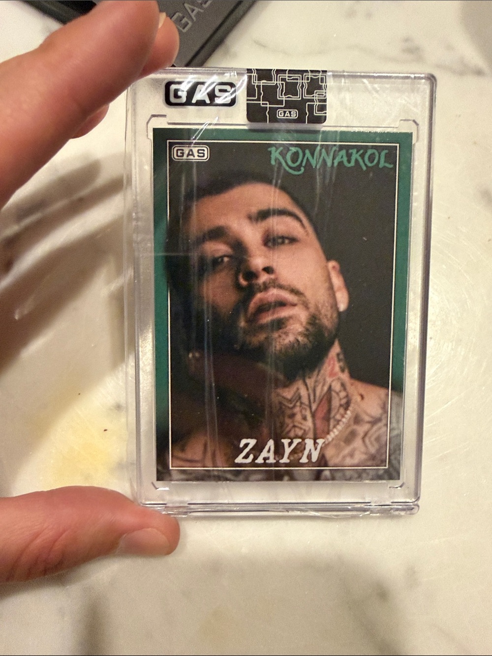 Zayn Collectible GAS Card in Clear Protective Case -
